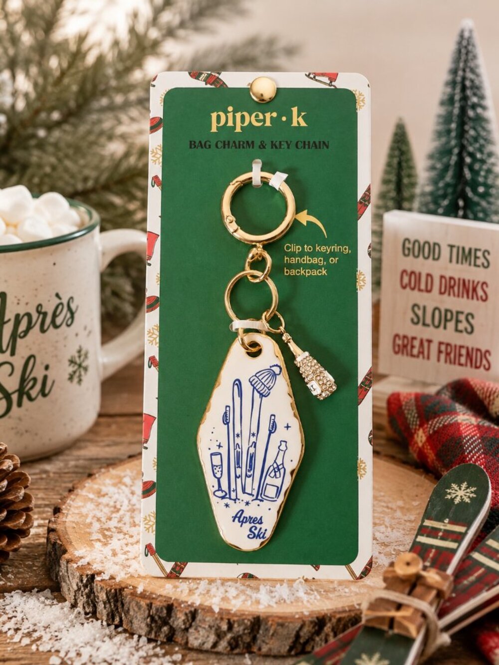Piper K Après Ski Bag Charm & Key Chain – NWT
